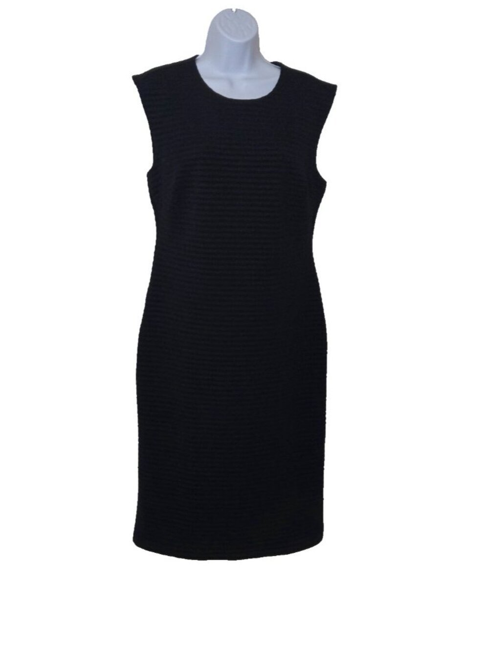Banana Republic Women's Sleeveless Black Sheath Dress textured Stretch Size 10 - Picture 2 of 10